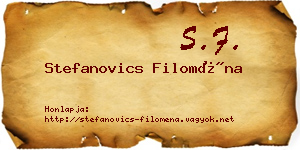Stefanovics Filoména névjegykártya